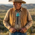 Authentic Navajo Turquoise Bolo Tie 49749
