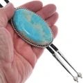 Large Turquoise Navajo Bolo Tie Sterling Silver Tips 49760