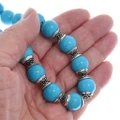 14mm Round Magnesite Turquoise Necklace Navajo Artist Lula Begay 50332