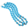 Southwest Blue Turquoise Magnesite Beaded Necklace 50332