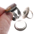 Old Pawn Southwest Rings Banded Crazy Lace Agate 50334