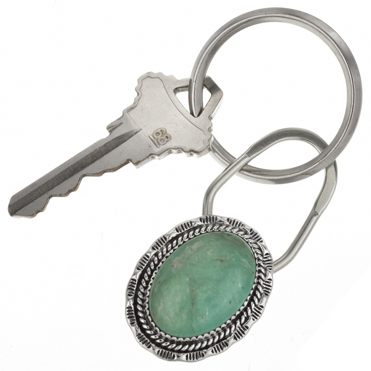 Genuine Turquoise Silver Key Ring 27500