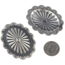 Hammered Silver Navajo concho Earrings 24424