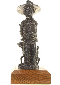 Navajo Boy Hiding Lamb Bronze Sculpture 27240