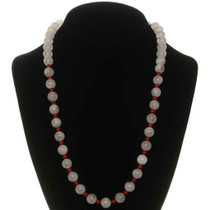 Pink Quartz Coral Bead Necklace 26267