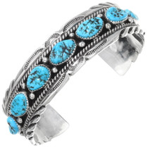 Sleeping Beauty Turquoise Navajo Cuff Bracelet 24721