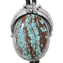 Number 8 Turquoise Sterling Silver Bolo Tie 25615