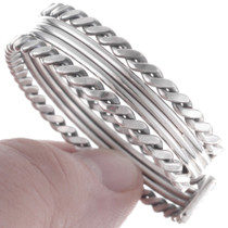 Silver Twist Unisex Cuff Bracelet 24632