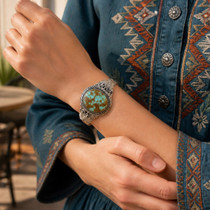 Real Turquoise Native American Cuff Bracelet 25162