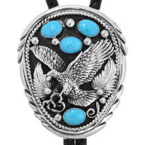 Turquoise Silver Bolo Tie 23283