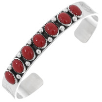 Navajo Coral Row Cuff Bracelet 23237