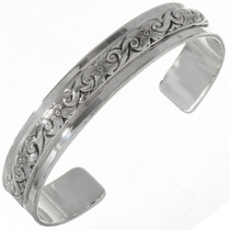 Navajo Hammered Silver Overlaid Cuff 19280