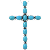 Navajo Genuine Turquoise Cross Pendant 20792