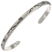 Navajo Hammered Silver Cuff Bracelet 23477