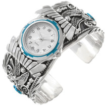 Turquoise Coral Eagle Mens Watch Cuff 22112