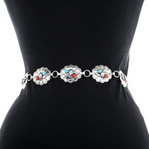 Turquoise Coral Concho Belt 24412