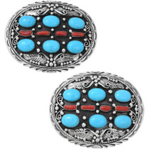  Native American Traditional Sterling Belt Buckle 11351