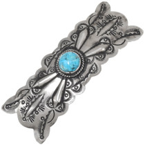 Turquoise Silver Navajo Hair Barrette 19323