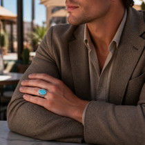 Navajo Turquoise Mens Ring Show Stoppin 23322