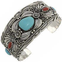 Big Boy Turquoise Coral Cuff Bracelet 26353