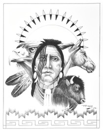 Warrior Animal Totems Navajo Art 17199