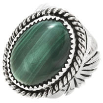 Navajo Malachite Silver Mens Ring 25943