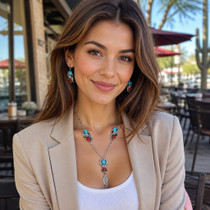 Flower Leaves Turquoise Coral Pendant 24775