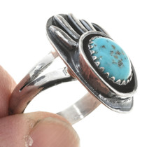 Ladies Southwest Turquoise Silver Ring 26398