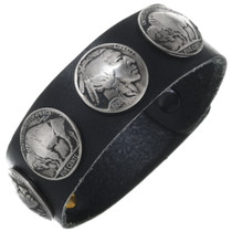 Leather Buffalo Nickel Bracelet 24001