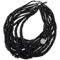 Black Heishi Necklace Beads Strand 25591
