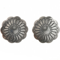 Sterling Silver Concho Earrings (Santa Fe Finish) 20757