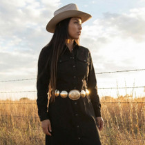 Domed High Shine Gold Native American Concho Belt 23337