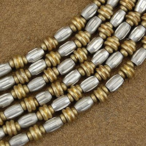 Wholesale Lot of 12 4mm to 6mm Silver and Brass Bali Bead Strands