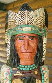 Tribal Chief Aspen Wood Carving 33989