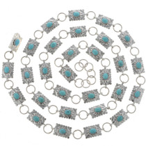 Turquoise Silver Link Concho Belt 24720