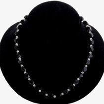 Faceted Black Onyx Ladies Beaded Necklace 24264