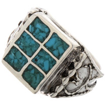 Turquoise Sterling Mens Ring 25516