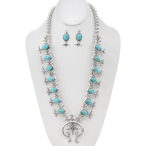 Turquoise Squash Blossom Necklace 24911