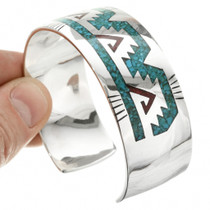 Inlaid Turquoise Coral Cuff Bracelet 26001