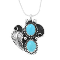 Navajo Sterling Silver Turquoise Pendant  22257