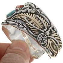 Turquoise Coral Native American Cuff18099