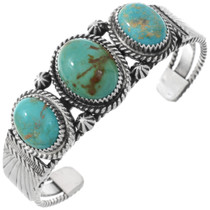 Native American Sterling Silver Turquoise Bracelet 16846