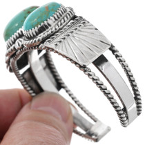 Three Stone Turquoise Navajo Cuff Bracelet 16846