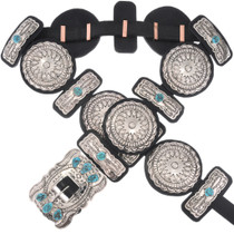 Turquoise Silver Concho Belt 19708