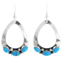 Navajo Open Silver Teardrop Earrings 26829