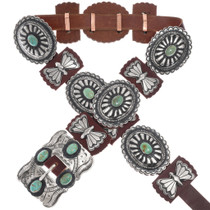 Turquoise Silver Concho Belt 13143