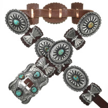 Turquoise Silver Concho Belt 13142