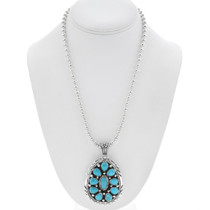 Sterling Silver Turquoise Navajo Pendant 26281