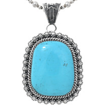 Navajo Genuine Turquoise Pendant 28924