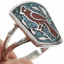  Cardinal Chip Inlay Southwest Ring 27079